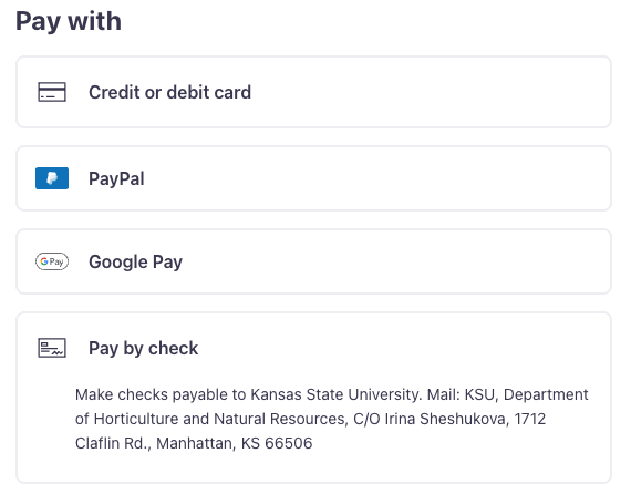 Payment options in eventbrite display of payment options